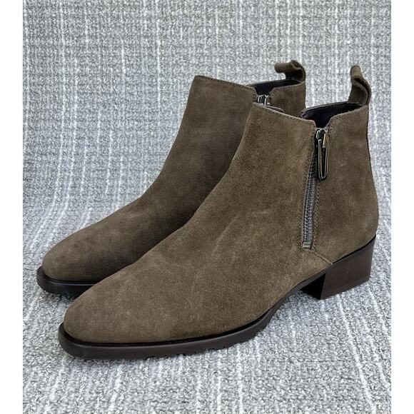 AQUATALIA Fantina Waterproof Suede Ankle Boots Olive Green Women's Size 6 US - Picture 2 of 12
